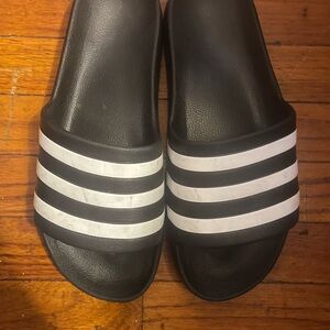 Adidas Striped Black Slides